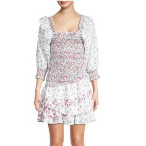 Saks 70F/21C Floral Smocked & Tiered Dress XS